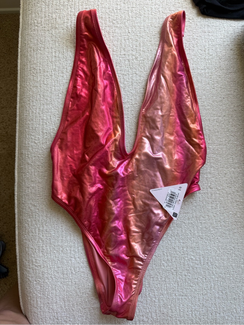Dippin Daisys Shimmery Iridescent Pink-Orange Euphoria One-Piece Swimsuit